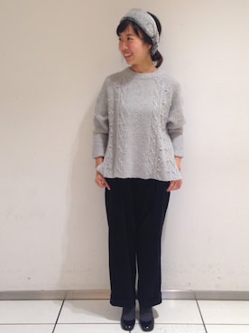 「chambre de charme（シャンブルドゥシャーム）のアイテム（パンツ）」を使った、Malle chambre de charmeさん（レディース・156cm）の秋コーディネート