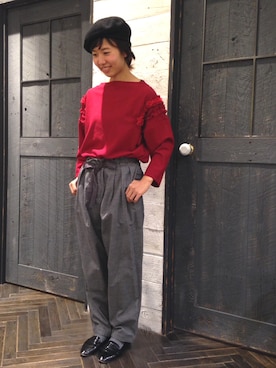 「chambre de charme（シャンブルドゥシャーム）のアイテム（パンツ）」を使った、Malle chambre de charmeさん（レディース・156cm）の秋コーディネート