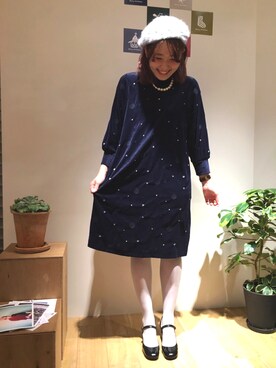 「NOIR（ノワール）のアイテム」を使った、Malle chambre de charmeさん（レディース・163cm）の冬コーディネート