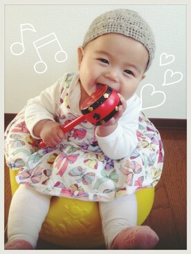「H&M（エイチ・アンド・エム）のアイテム（チュニック）」を使った、stringcalm✯さん（キッズ・70cm）の冬コーディネート
