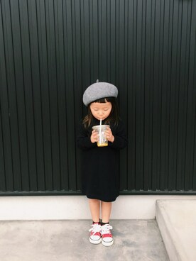 「アイテム（ハンチング/ベレー帽）」を使った、kikkiさん（キッズ・120cm）の秋コーディネート