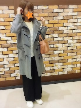 「Rodeo Crowns（ロデオクラウンズ）のアイテム（ダッフルコート）」を使った、yumiko.moemeiさん（レディース・160cm）の冬コーディネート