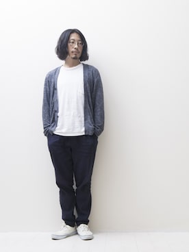 「アイテム（カーディガン/ボレロ）」を使った、YOSHIWOさん（メンズ・171cm）の夏コーディネート