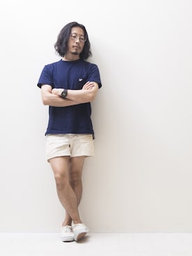 「Scye（サイ）のアイテム（Tシャツ/カットソー）」を使った、YOSHIWOさん（メンズ・171cm）の夏コーディネート