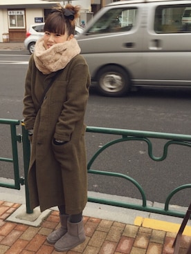 「zucca」｜「アイテム（その他アウター）」を使った、Rinさん（レディース・154cm）の冬コーディネート