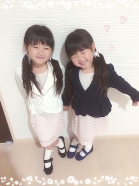 「入学式」｜「アイテム（その他アウター）」を使った、♡PON♡さん（キッズ・110cm）の春コーディネート