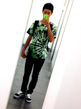 「no brand（ノーブランド）のアイテム（キャップ、ブラック系）」を使った、皐太さん（メンズ・173cm）の夏コーディネート