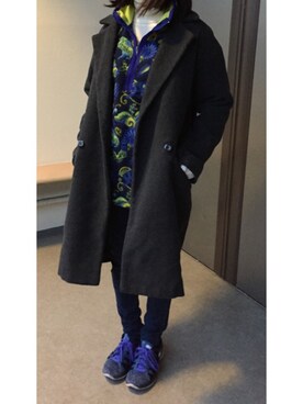 「patagonia」｜「アイテム（チェスターコート）」を使った、moekaさん（レディース・147cm）の冬コーディネート