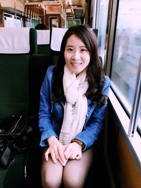 「MOMA（モマ）のアイテム（ジャケット/アウター）」を使った、Queenaさん（レディース・160cm）の秋コーディネート