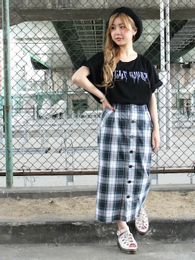 「RNA-N（アールエヌエーエヌ）のアイテム（ハンチング/ベレー帽）」を使った、ミッツ☆さん（レディース・155cm）の春コーディネート