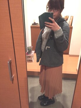 「アイテム（ダッフルコート）」を使った、ponさん（レディース・155cm・10代）の秋コーディネート