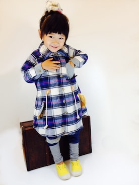 「キッズ服」｜「アイテム（その他アウター）」を使った、チャッキー♥さん（キッズ・100cm）の冬コーディネート