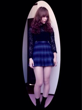 「American Apparel（アメリカンアパレル）のプリーツスカート（スカート、その他）」を使った、sa__yaさん（レディース・152cm）の春コーディネート