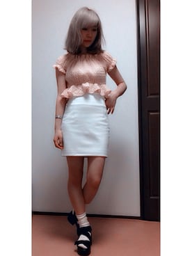 「LEPSIM（レプシィム）の【LEPSIM】テープアツゾコサンダル　547107（サンダル、ブラック系）」を使った、sa__yaさん（レディース・152cm）の夏コーディネート