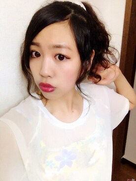 「シュシュ」｜「アイテム（その他）」を使った、ぽじ☆まいずさん（レディース・171cm）の夏コーディネート