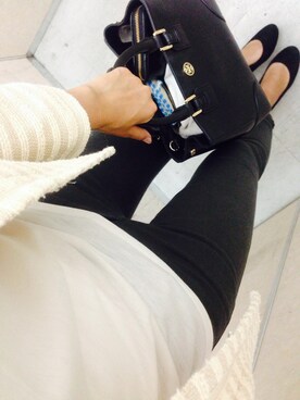「TORY BURCH（トリーバーチ）のトリーバーチ bag（ハンドバッグ、ブラック系）」を使った、べるこさん（レディース・168cm）の夏コーディネート