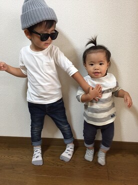 「Birthday（バースデイ）のアイテム（Tシャツ/カットソー、ホワイト系）」を使った、ma_a_saさん（レディース）の夏コーディネート