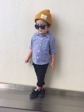 「babyGAP（babyGAP）のアイテム（シャツ/ブラウス、ブルー系）」を使った、ma_a_saさん（レディース）の秋コーディネート