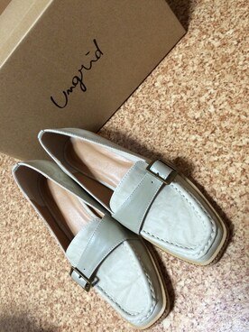 「Ungrid（アングリッド）のﾁｪｰﾝｺﾝﾋﾞﾛｰﾌｧｰ （その他シューズ、ベージュ系）」を使った、yoko.aさん（レディース・156cm）の夏コーディネート