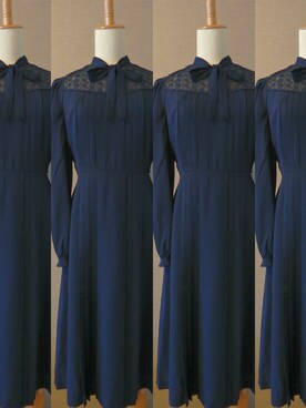 ワンピース ドレスを使った 昭和 レトロ 古着 60年代 70年代 80年代 の人気ファッションコーディネート Wear