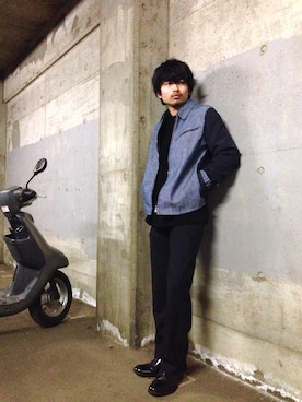 「JIL SANDER（ジルサンダー）のアイテム（ブルゾン）」を使った、rallyさん（メンズ・175cm）の冬コーディネート