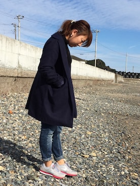 「海スタイル」｜「アイテム（チェスターコート）」を使った、a_i.mさん（レディース・152cm）の冬コーディネート