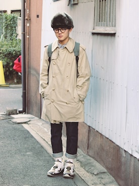 「Polo Ralph Lauren」｜「アイテム（トレンチコート）」を使った、田村 健一さん（メンズ・170cm）の秋コーディネート