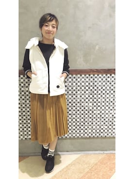 「179/WG（イチナナキュウダブルジー）のアイテム（その他アウター）」を使った、mocoさん（レディース・160cm）の秋コーディネート