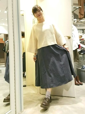 「179/WG（イチナナキュウダブルジー）のアイテム（セットアップ）」を使った、mocoさん（レディース・160cm）の秋コーディネート