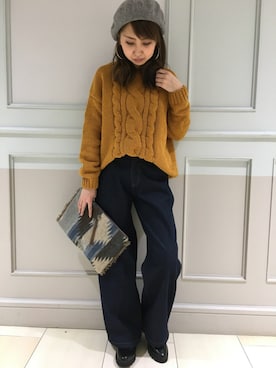 「SpRay（スプレイ）のアイテム（ハンチング/ベレー帽）」を使った、SpRay札幌ＰＡＲＣＯさん（レディース・160cm）の秋コーディネート