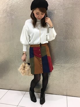 「SpRay（スプレイ）のアイテム（ハンチング/ベレー帽）」を使った、SpRay札幌ＰＡＲＣＯさん（レディース・160cm）の秋コーディネート