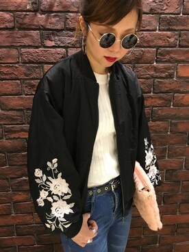 「SpRay（スプレイ）のアイテム（ブルゾン）」を使った、SpRay札幌ＰＡＲＣＯさん（レディース・165cm）の秋コーディネート