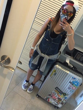 「hawaii」｜「アイテム（オールインワン・サロペット）」を使った、麻光さん（レディース・152cm）の春コーディネート
