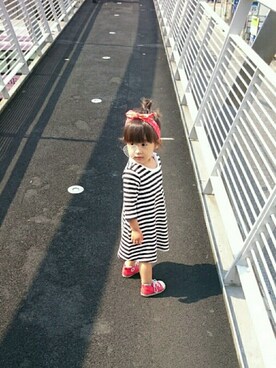 「アイテム（ラッピングキット、レッド系）」を使った、hinacoccoさん（キッズ・80cm）の秋コーディネート