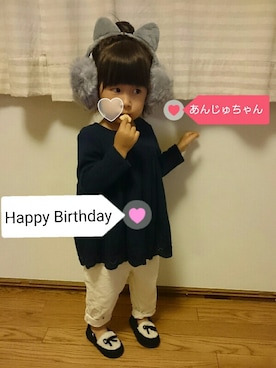 「アイテム（ラッピングキット、レッド系）」を使った、hinacoccoさん（キッズ・80cm）の秋コーディネート