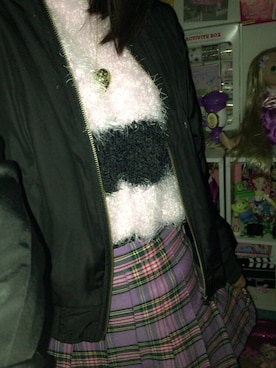 「BUBBLES（バブルス）のアイテム（ニット/セーター、ピンク系）」を使った、kanamana .🎀さん（レディース・160cm）の秋コーディネート