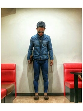 「COMME CA ISM（コムサイズム）のアイテム（ブルゾン）」を使った、motoakiさん（メンズ・170cm）の秋コーディネート