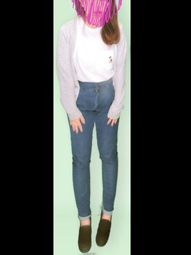 「ハイウエストジーンズ」｜おむさん（レディース・152cm）の春コーディネート