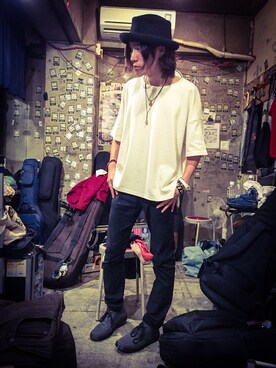 「BIGBLACKMARIA（ビックブラックマリア）のアイテム（ブレスレット）」を使った、ハヤシ"TIG"タイゴさん（メンズ・171cm）の秋コーディネート