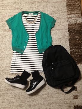 「BLISS POINT Womens（ブリスポイント ウイメンズ）の【BLISS POINT】エナメルレースUPシューズ45/537112（その他シューズ、ブラック系）」を使った、なあはな1125さん（レディース・156cm）の春コーディネート