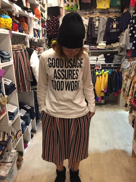 「NEEDLE WORK（ニードルワーク）のアイテム（トップス）」を使った、peace5さん（レディース・157cm）の冬コーディネート