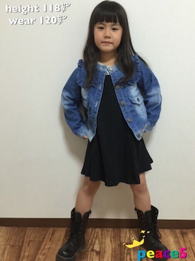 「ショート丈ジャケット」｜peace5さん（キッズ・120cm）の冬コーディネート