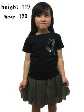 「子供服コーデ」｜「アイテム（スカート）」を使った、peace5さん（キッズ・120cm）の春コーディネート