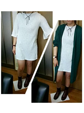 「LEPSIM（レプシィム）のアイテム（チュニック）」を使った、yucchiさん（レディース・158cm）の秋コーディネート