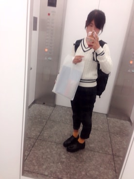 「ママに借りたのアイテム（その他パンツ、ブラウン系）」を使った、izumi◎₊˚さん（レディース・157cm）の秋コーディネート