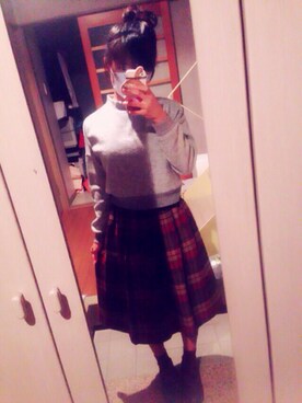 「LOWRYS FARM（ローリーズファーム）のアイテム（スウェット、グレー系）」を使った、izumi◎₊˚さん（レディース・157cm）の秋コーディネート