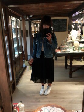「MOUSSY（マウジー）のアイテム（デニムジャケット、ブルー系）」を使った、izumi◎₊˚さん（レディース・157cm）の春コーディネート