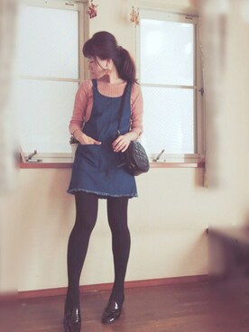 「ピンクニット」｜mayuさん（レディース・165cm）の冬コーディネート