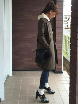 「モンクストラップ」｜「アイテム（その他アウター）」を使った、mayuさん（レディース・165cm）の秋コーディネート