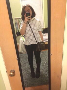 「VINTAGE（ヴィンテージ）のアイテム（Tシャツ/カットソー、ホワイト系）」を使った、mollyさん（レディース）の夏コーディネート